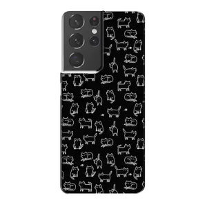 Чехол на тематику: Коты для Samsung Galaxy S21 Plus (Котики на черном)