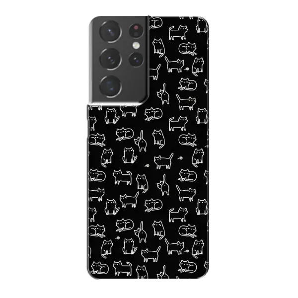 Чехол с рисунком «Котики на черном» для Samsung Galaxy S21 Plus Чехол с рисунком «Котики на черном» для Samsung Galaxy S21 Plus