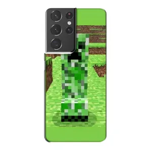 Чохли для Samsung Galaxy S21 Plus (Персонажі МайнКрафт) (Кріпер 2)