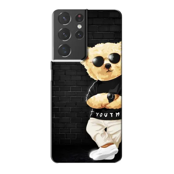 Чехол с рисунком «Мишка в очках» для Samsung Galaxy S21 Plus Чехол с рисунком «Мишка в очках» для Samsung Galaxy S21 Plus