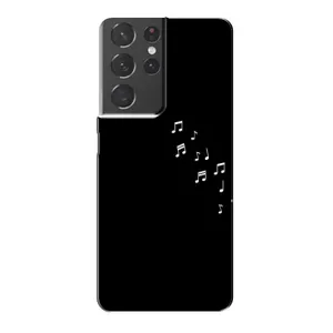 Чехол с картинками на черном фоне для Samsung Galaxy S21 Plus (Ноты)