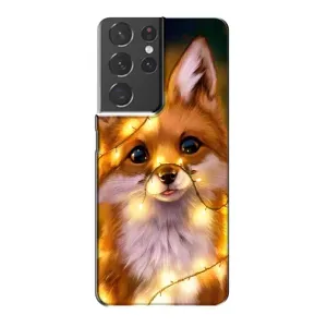 Чехол с Лисичкой для Samsung Galaxy S21 Plus (Новогодний лисенок)