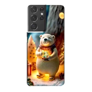 Чехлы на Новый Год Samsung Galaxy S21 Plus (Новогодний ведмеженок)