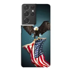 Чехол Флаг USA для Samsung Galaxy S21 Plus (Орел и флаг)