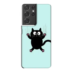 Силиконовый чехол с котиком для Samsung Galaxy S21 Plus (Падающий кот)