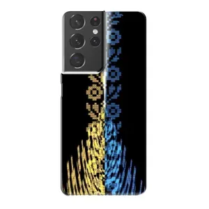 Силиконовый Чехол на Samsung Galaxy S21 Plus (Патриотическая вышиванка)
