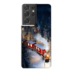 Силиконовый бампер на рождество для Samsung Galaxy S21 Plus (Поезд)