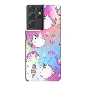 Чехол Unicorn на Samsung Galaxy S21 Plus (Радуга и Единорог)