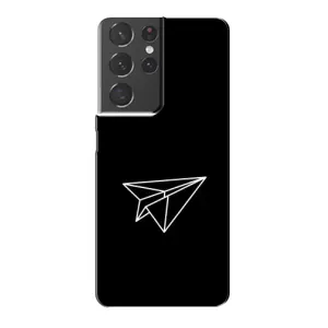 Чехол с картинками на черном фоне для Samsung Galaxy S21 Plus (Самолетик)