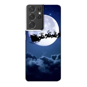 Чехол Санта Клаус для Samsung Galaxy S21 Plus (Санта - луна)