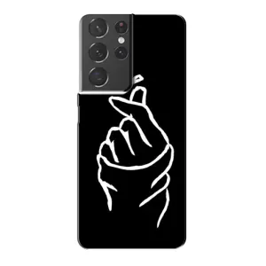 Чехлы (Знак сердечка) на Samsung Galaxy S21 Plus (Сердце на черном)