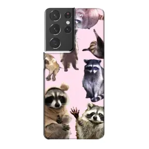 Силиконовый Чехол с Енотами на Samsung Galaxy S21 Plus (Смешные Еноты)