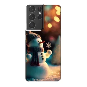 Чехлы на Новый Год Samsung Galaxy S21 Plus (Снеговик праздничный)