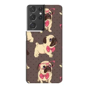 Чехол (ТПУ) Милые собачки для Samsung Galaxy S21 Plus (Собачки Мопсики)