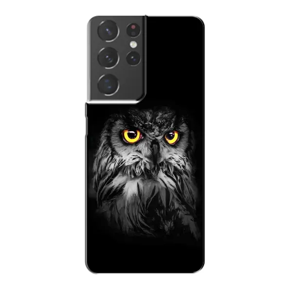 Чехол с рисунком «Сова на чёрном» для Samsung Galaxy S21 Plus Чехол с рисунком «Сова на чёрном» для Samsung Galaxy S21 Plus