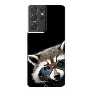 Силиконовый Чехол с Енотами на Samsung Galaxy S21 Plus (Стильный Енот)
