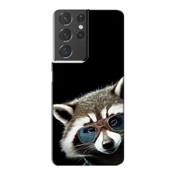 Чехол с рисунком «Стильный Енот» для Samsung Galaxy S21 Plus Чехол с рисунком «Стильный Енот» для Samsung Galaxy S21 Plus