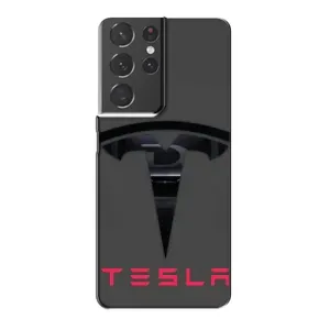 Силіконовий бампер з картинкою машини на Samsung Galaxy S21 Plus (Logo TESLA)