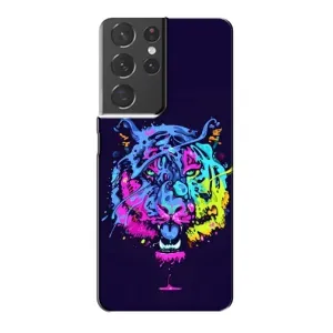 Силиконовый бампер с картинкой животных для Samsung Galaxy S21 Plus (Тигр-Арт)
