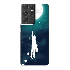 Чехол (ТПУ) с планетами на Samsung Galaxy S21 Plus (To The moon)