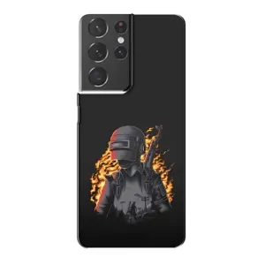 Чохол з картинкою "Герой Pubg" на Samsung Galaxy S21 Plus (В полум'ї)