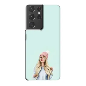 Силиконовый Чехол на Samsung Galaxy S21 Plus с картинкой Стильных Девушек (В шапке)