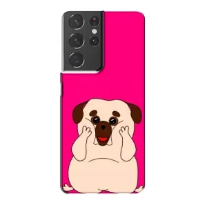 Чехол (ТПУ) Милые собачки для Samsung Galaxy S21 Plus (Веселый Мопсик)