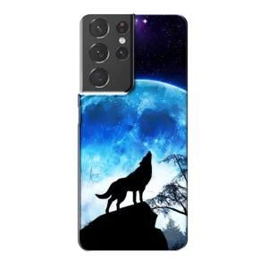 Чехол с Волком на Samsung Galaxy S21 Plus (Воет на луну)