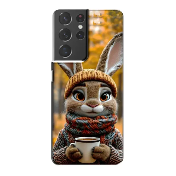 Чехол с рисунком «Зайчик с кофе» для Samsung Galaxy S21 Plus Чехол с рисунком «Зайчик с кофе» для Samsung Galaxy S21 Plus