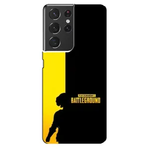 Чехол (TPU) с картинкой "Лого Пабг" на Самсунг С21 Ультра (Battlegrounds)
