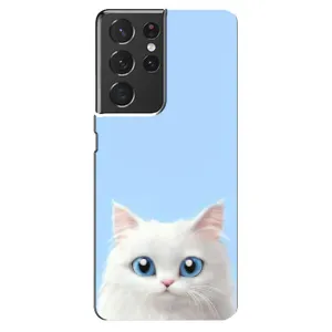 Чехол на тематику: Коты для Samsung Galaxy S21 ultra (Белый кот)