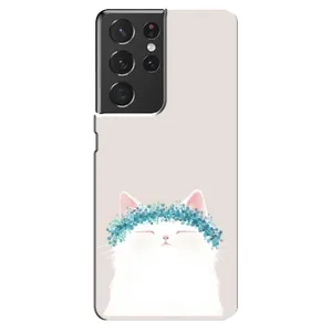 Чехол на тематику: Коты для Samsung Galaxy S21 ultra (Белый котик)