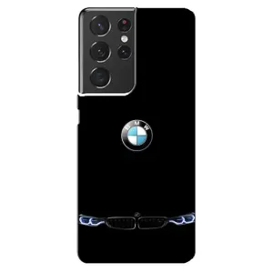Силиконовый бампер с картинкой машины на Samsung Galaxy S21 ultra (Черный BMW)