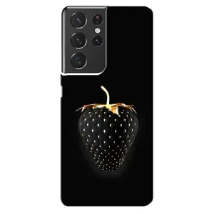 Чехол с изображением вкусной еды для Samsung Galaxy S21 ultra (Чёрная клубника)