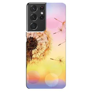 Силиконовый Чехол с одуванчиками на Samsung Galaxy S21 ultra (Цветок-одуванчик)