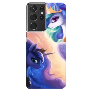 Чехол Unicorn на Samsung Galaxy S21 ultra (Единорожки на тучках)