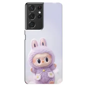 Чехол с принтом Лабубу для Samsung Galaxy S21 ultra (Фиолетовый Лабубу)