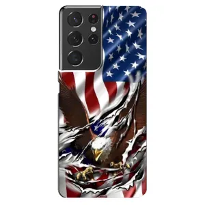 Чехол Флаг USA для Samsung Galaxy S21 ultra (Флаг USA)