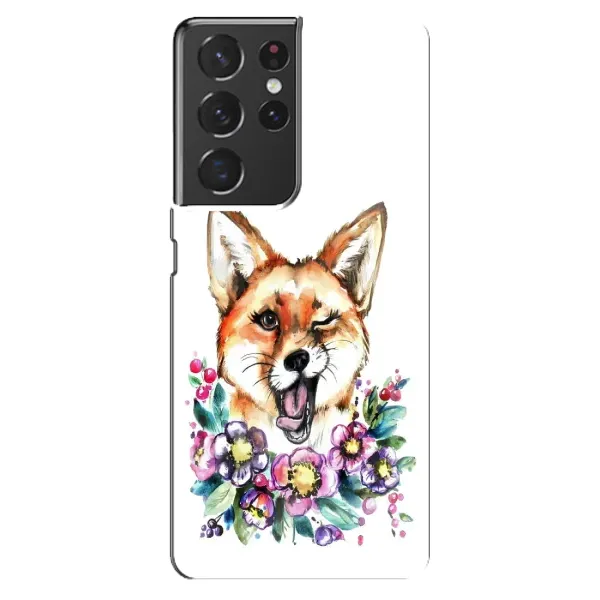 Чехол с рисунком «Хитрая лиса» для Samsung Galaxy S21 ultra Чехол с рисунком «Хитрая лиса» для Samsung Galaxy S21 ultra