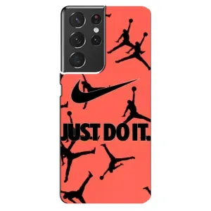 Силиконовый Чехол Nike Air Jordan на Самсунг С21 Ультра (Just Do It)