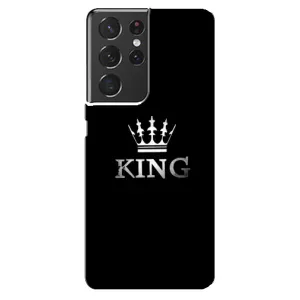 Чехол (Корона на чёрном фоне) для Самсунг С21 Ультра (KING)