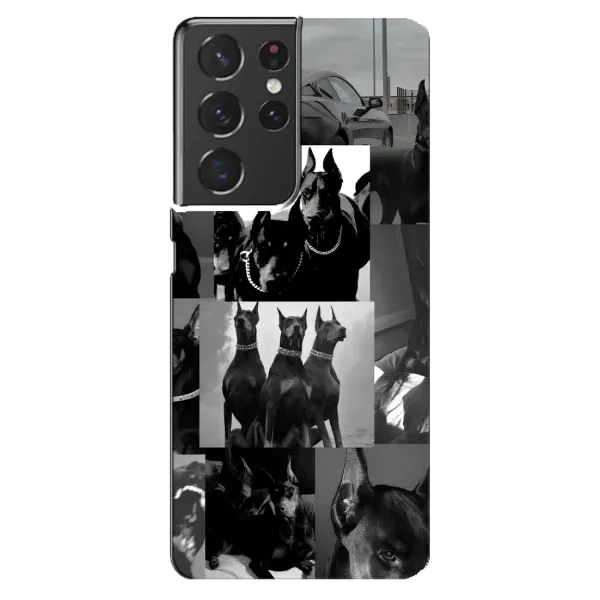 Чехол с рисунком «Коллаж Доберман» для Samsung Galaxy S21 ultra Чехол с рисунком «Коллаж Доберман» для Samsung Galaxy S21 ultra