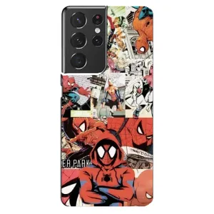 Чехол Супергерой Человека Паука на Samsung Galaxy S21 ultra (Комикс Паука)