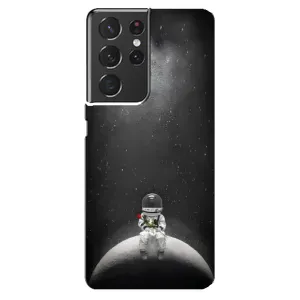 Силиконовый Чехол с принтом "Космонавты" на Samsung Galaxy S21 ultra (Космонавт романтик)