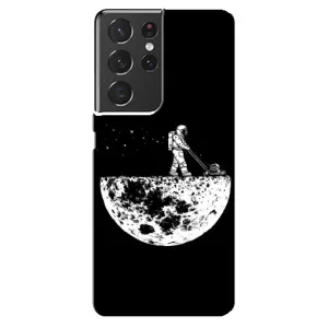 Силиконовый Чехол с принтом "Космонавты" на Samsung Galaxy S21 ultra (Космонавт)