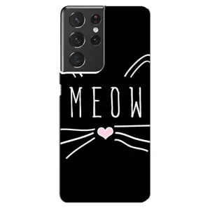 Бампер с изображением Котиков для Самсунг С21 Ультра (КОТИК MEOW)