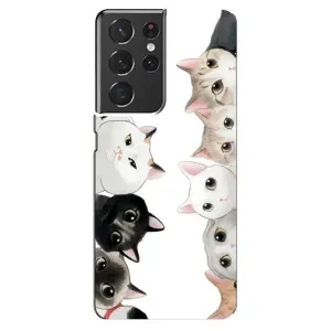 Силиконовый чехол с котиком для Samsung Galaxy S21 ultra (Коты)