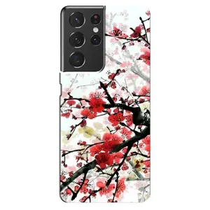 Чехол с принтом САКУРЫ на Samsung Galaxy S21 ultra (Красивая Сакура)
