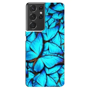 Силиконовый бампер с картинкой животных для Samsung Galaxy S21 ultra (Крылья бабочек)