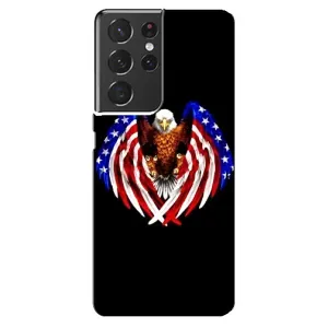 Чехол Флаг USA для Samsung Galaxy S21 ultra (Крылья США)